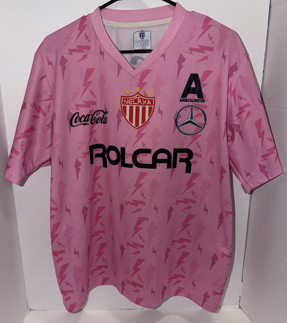 Necaxa Bufalo Obrajero Home Women's Soccer Football Jersey Size Large tiny Stain